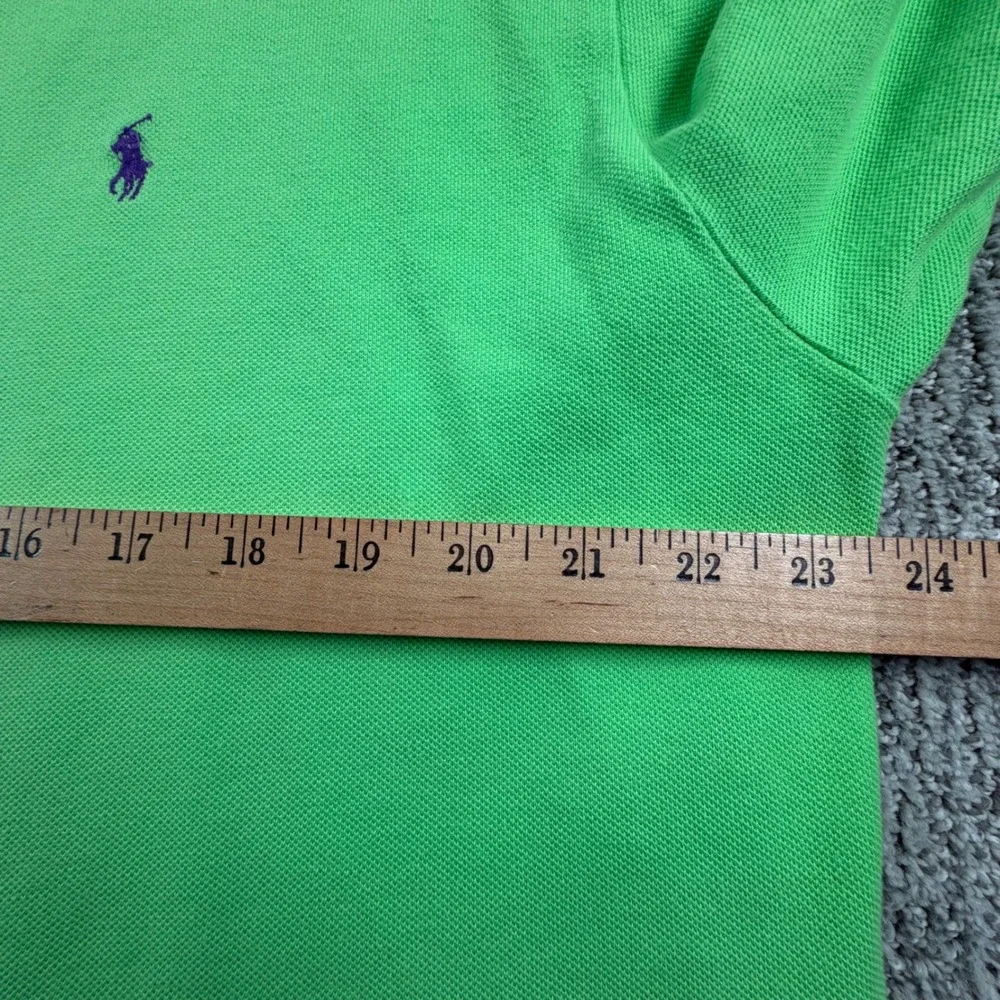 Polo Ralph Lauren Polo Men L Green Short Sleeve Pique Cotton Pony Made in USA